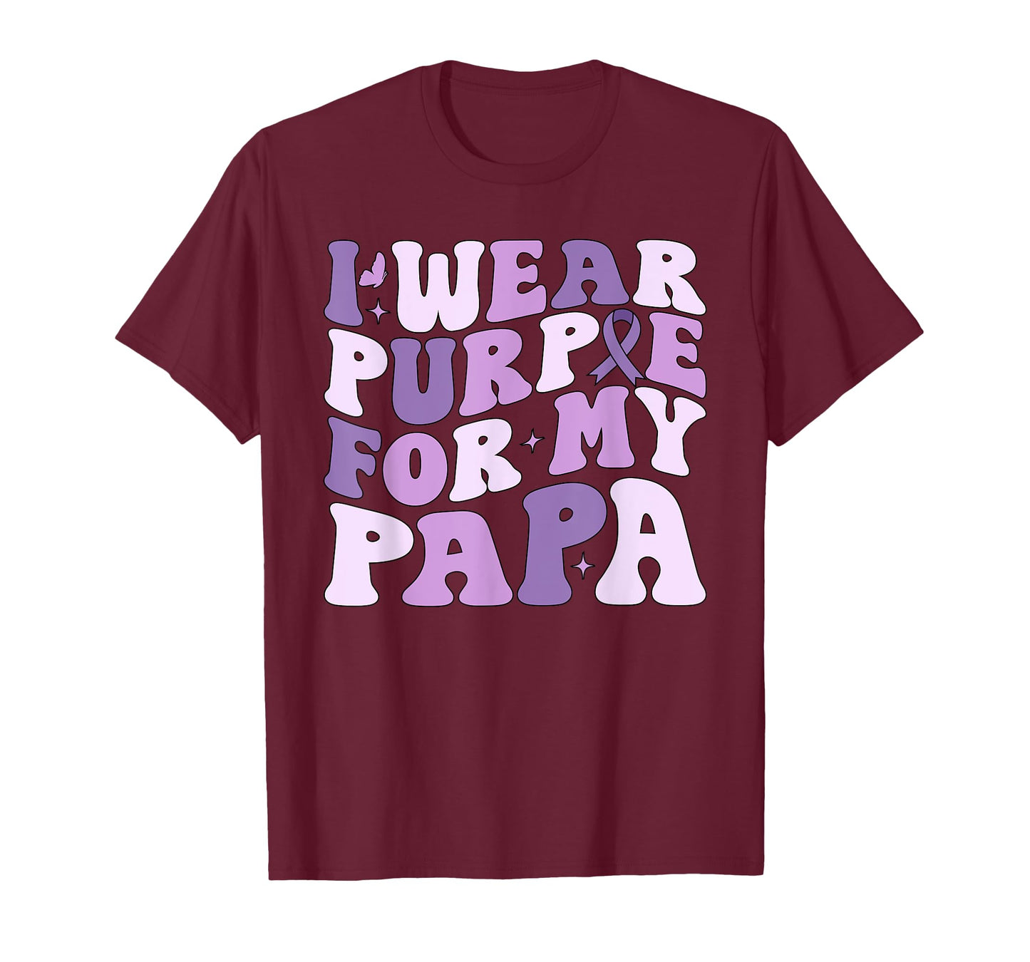 I Wear Purple For My Papa Pancreatic Cancer Awareness Kids T-Shirt