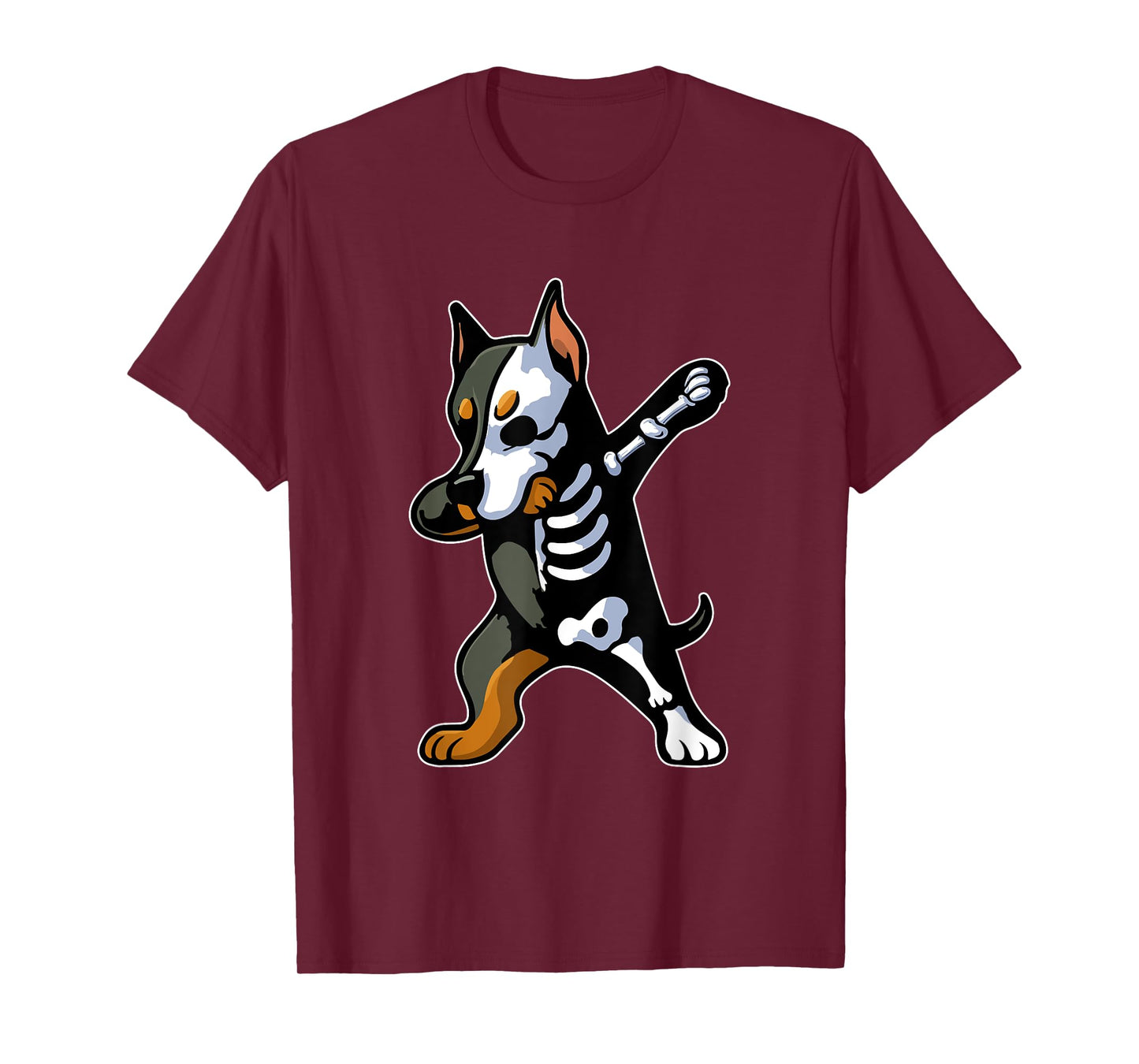Dabbing Doberman Half Skeleton Halloween Costume Owner T-Shirt