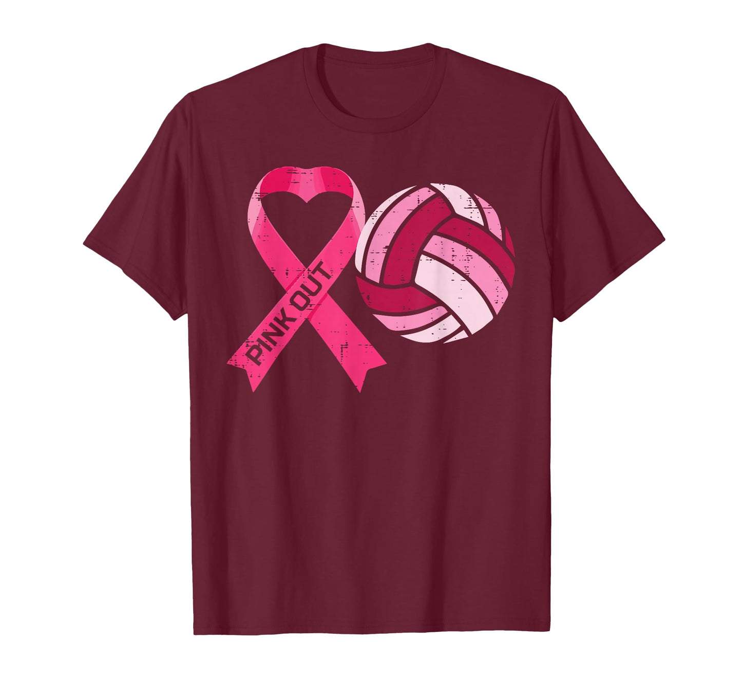 Breast Cancer Ribbon Volleyball Awareness Women Men Kids T-Shirt