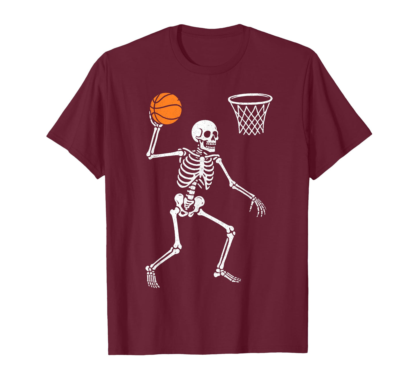 Basketball Skeleton Playing Basketball Halloween Skull Lover T-Shirt