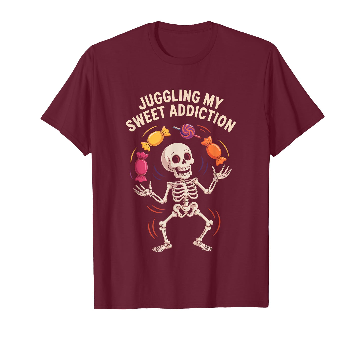 Funny Skeleton Juggling Candy Halloween T-Shirt