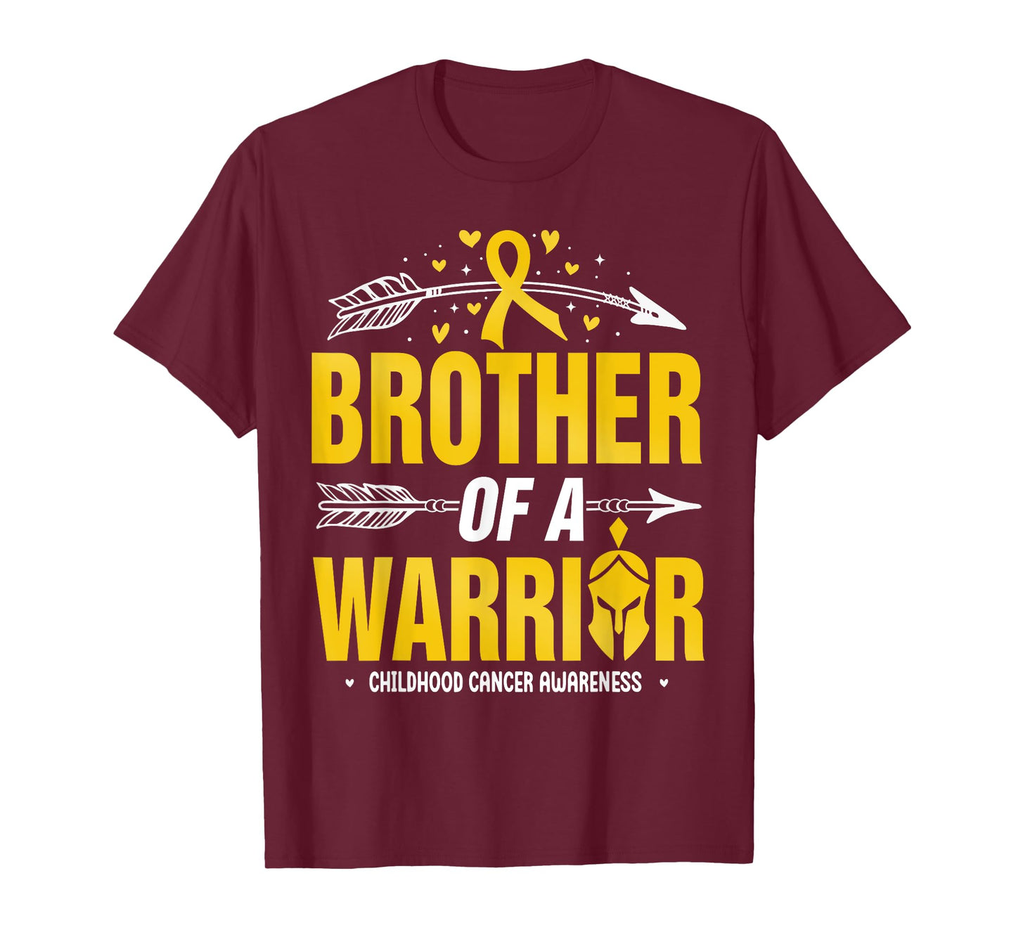 Childhood Cancer Awareness Brother Of A Warrior Gold Ribbon T-Shirt