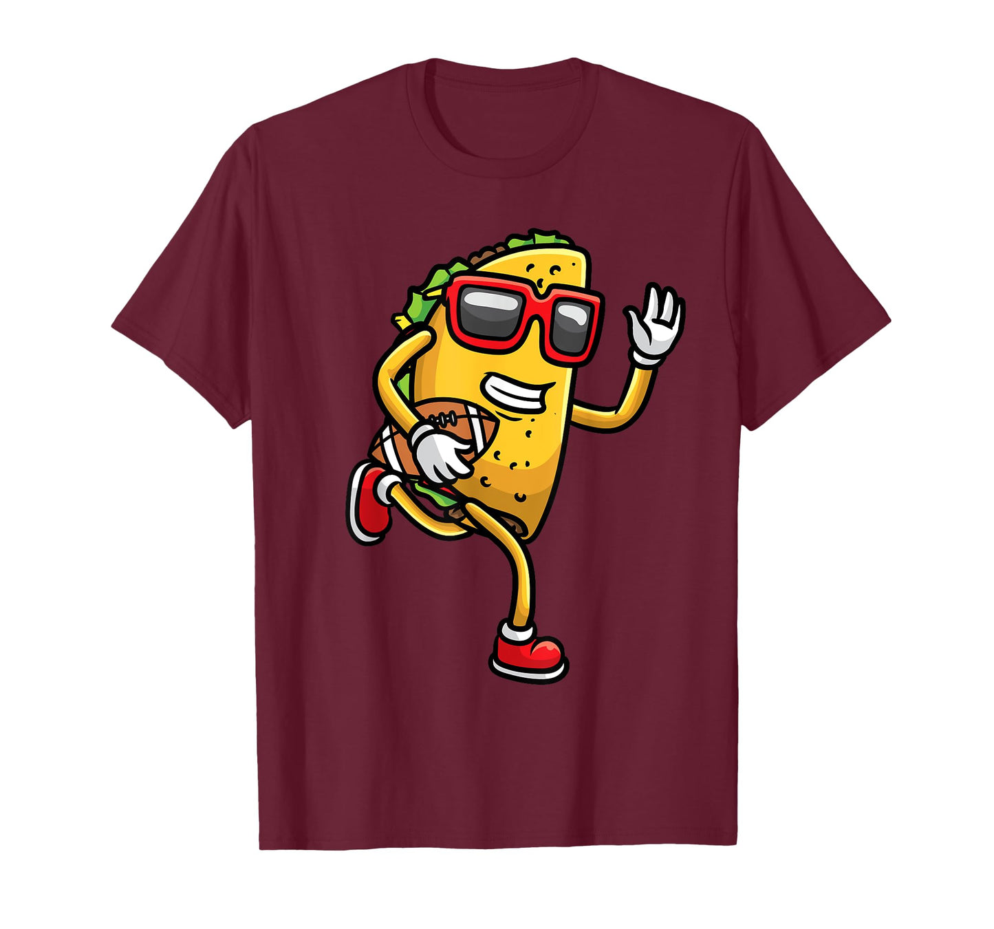 Taco Playing Football Mexican Cinco De Mayo Kids Men T-Shirt