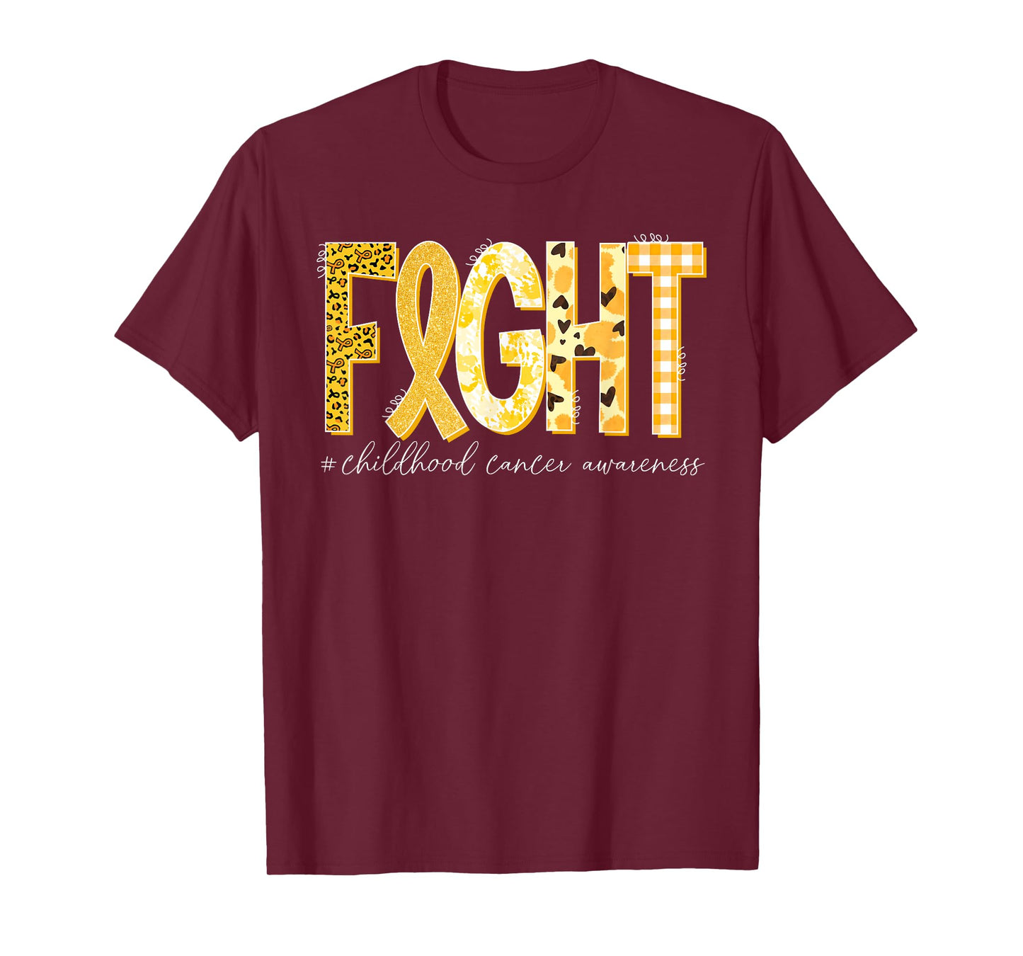 Fight Gold Ribbon Childhood Cancer Awareness T-Shirt