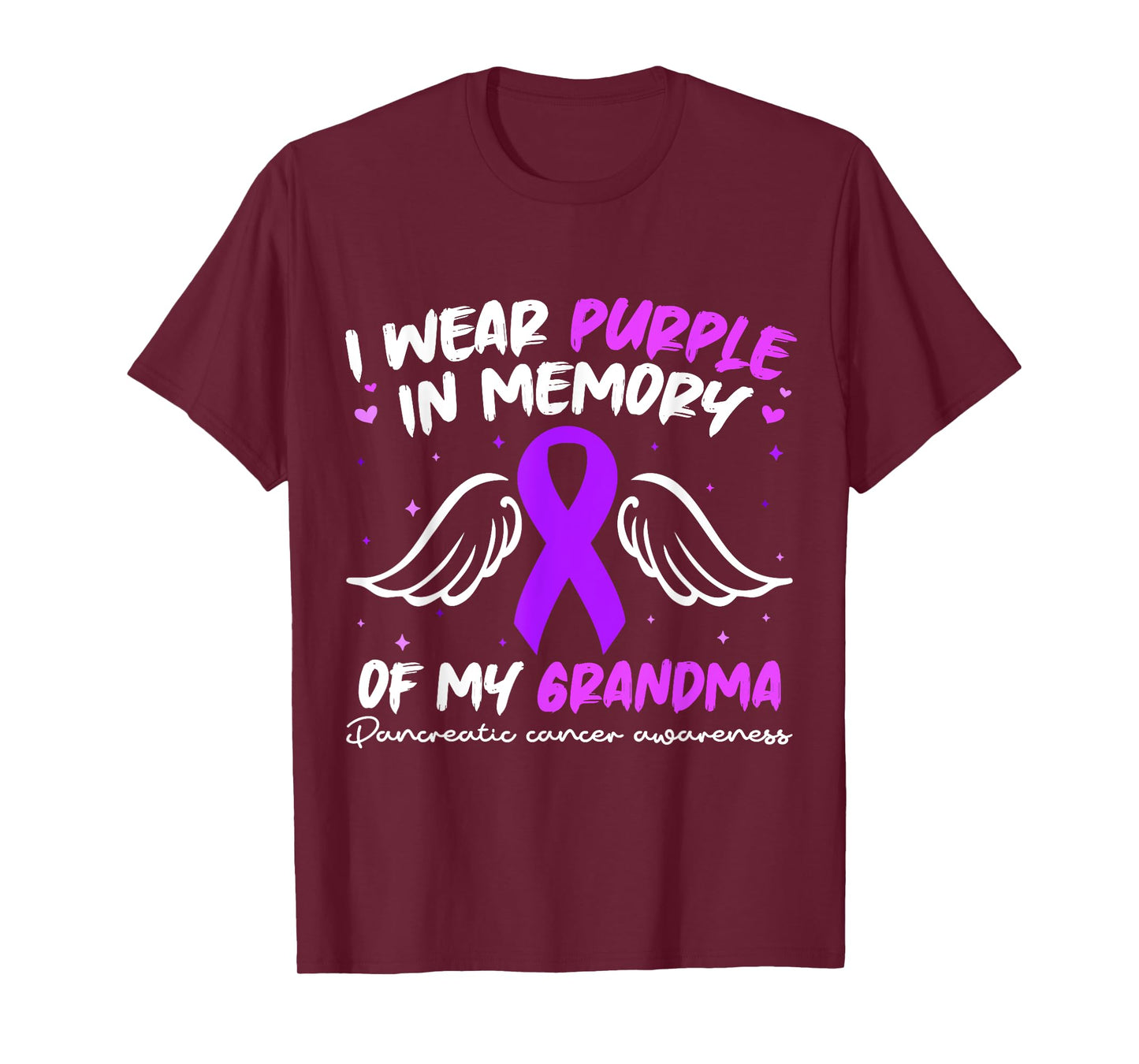 I Wear Purple In Memory Of My Grandma Pancreatic Cancer T-Shirt