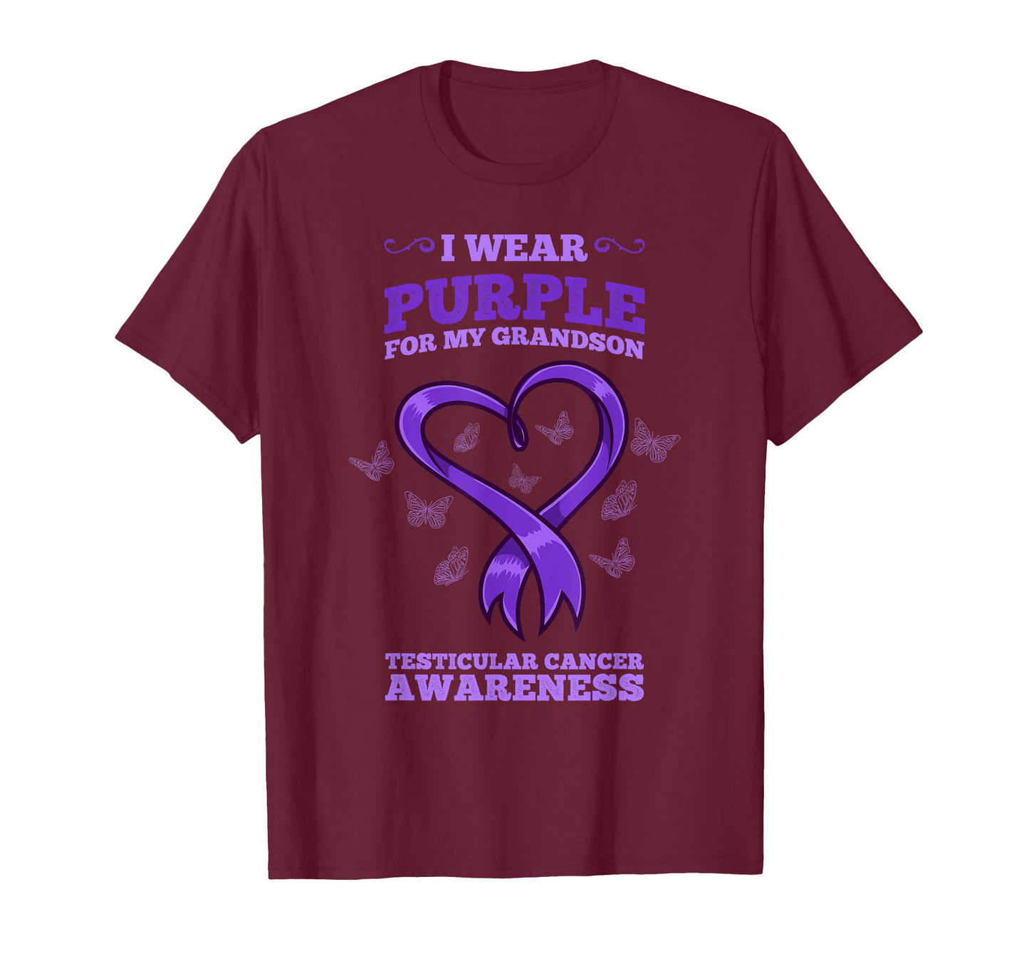 I Wear Purple For My Grandson Testicular Cancer Awareness T-Shirt