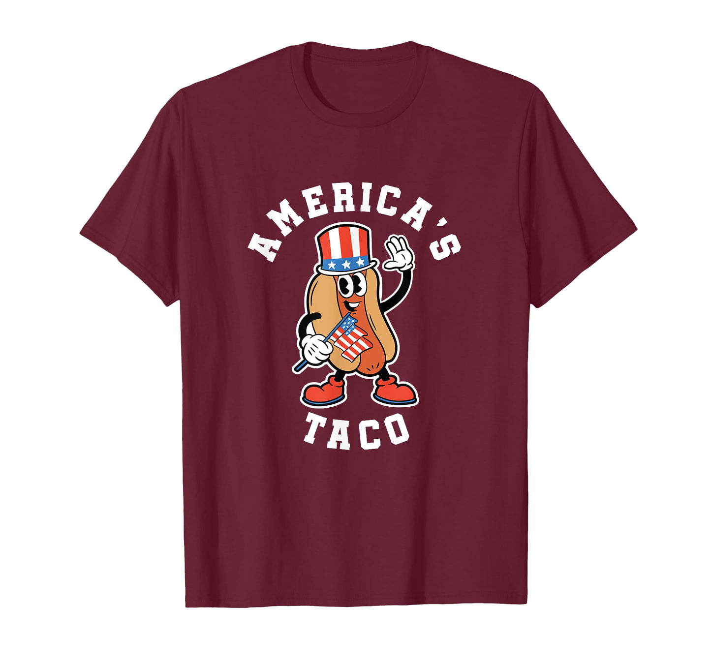 Funny 4th of July America's Taco Patriotic Hot Dog American T-Shirt