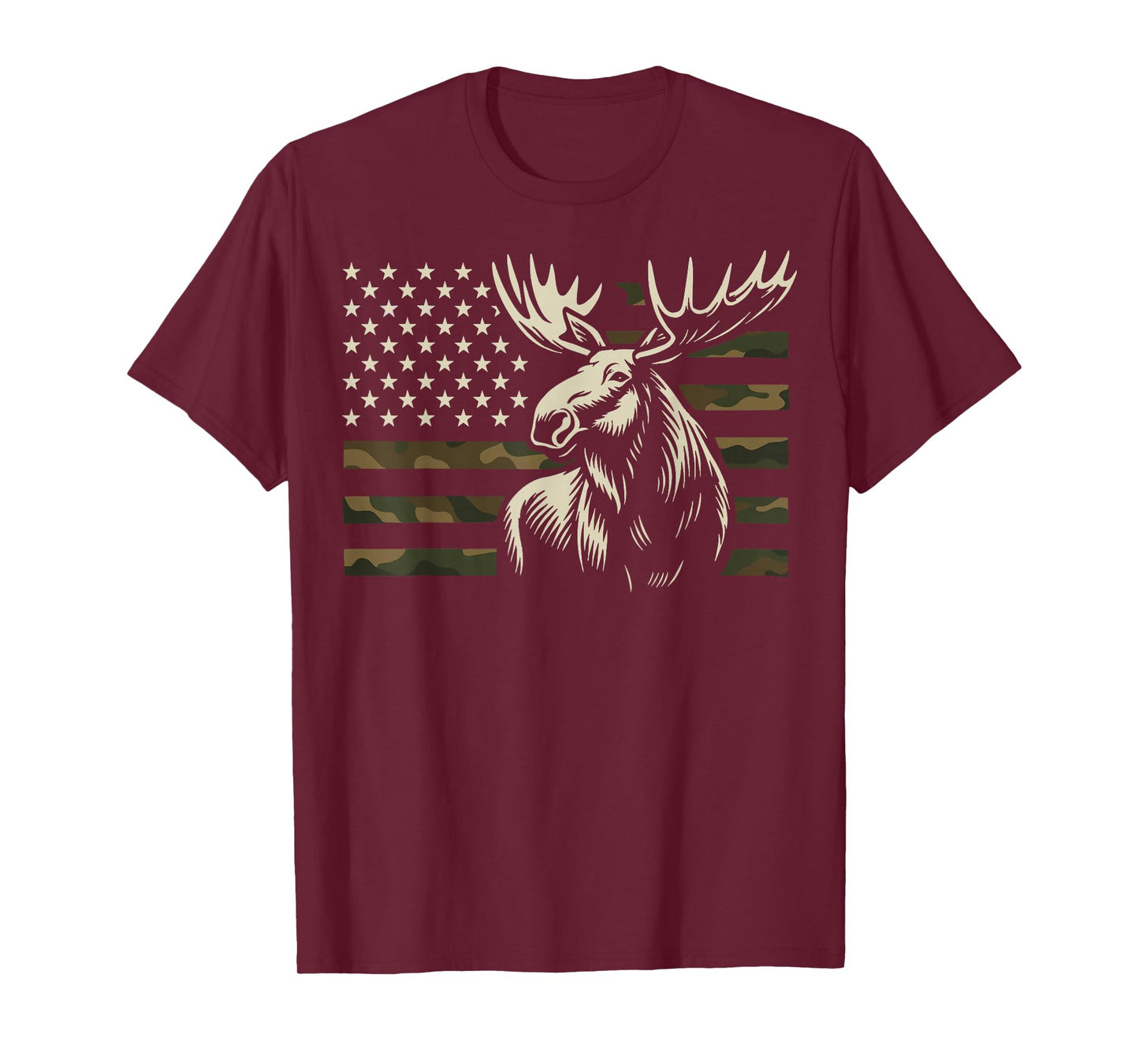Moose USA Flag Alaska Wildlife T-Shirt