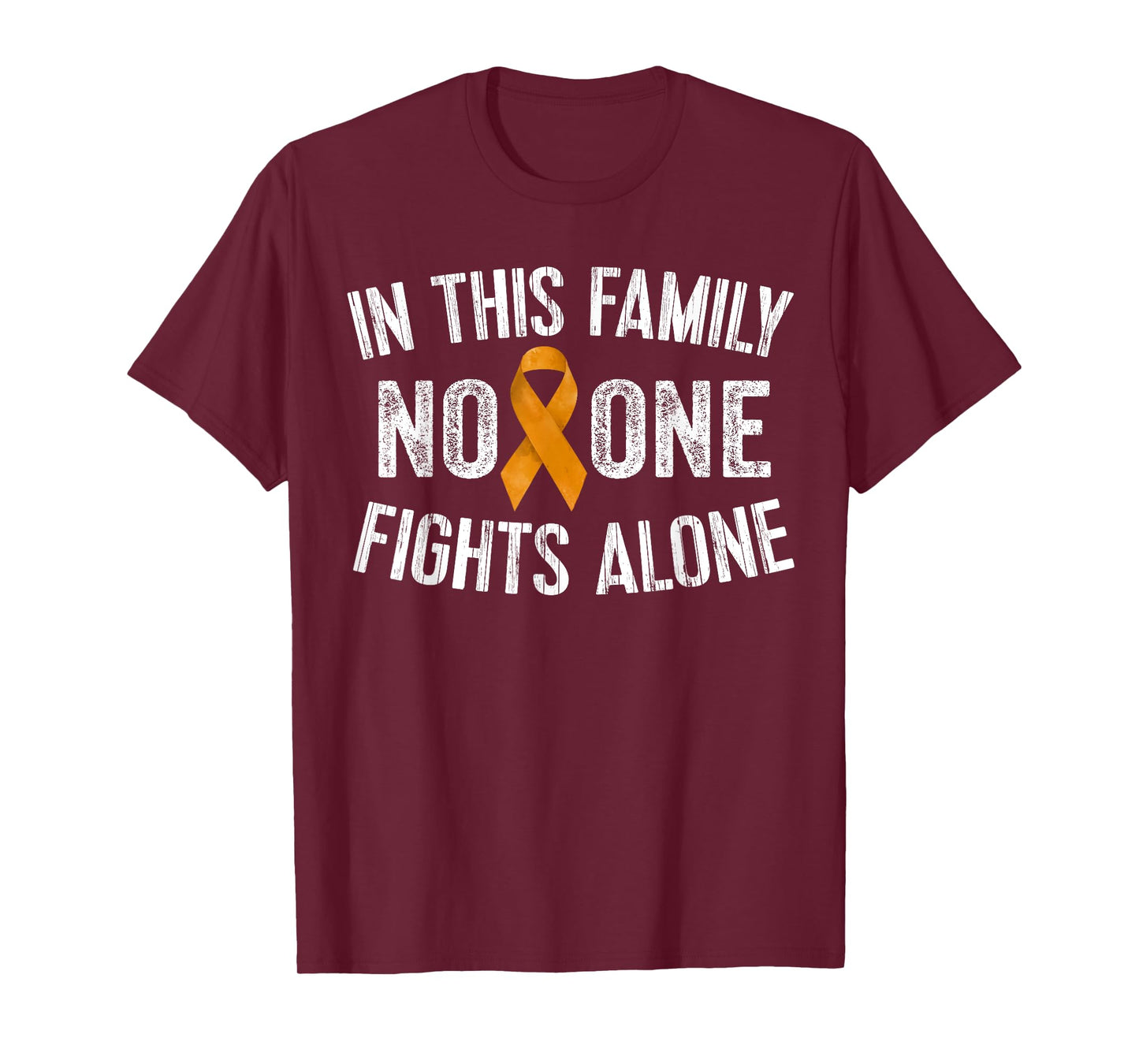 In This Family No One Fights Alone Shirt Orange Ribbon Gift T-Shirt