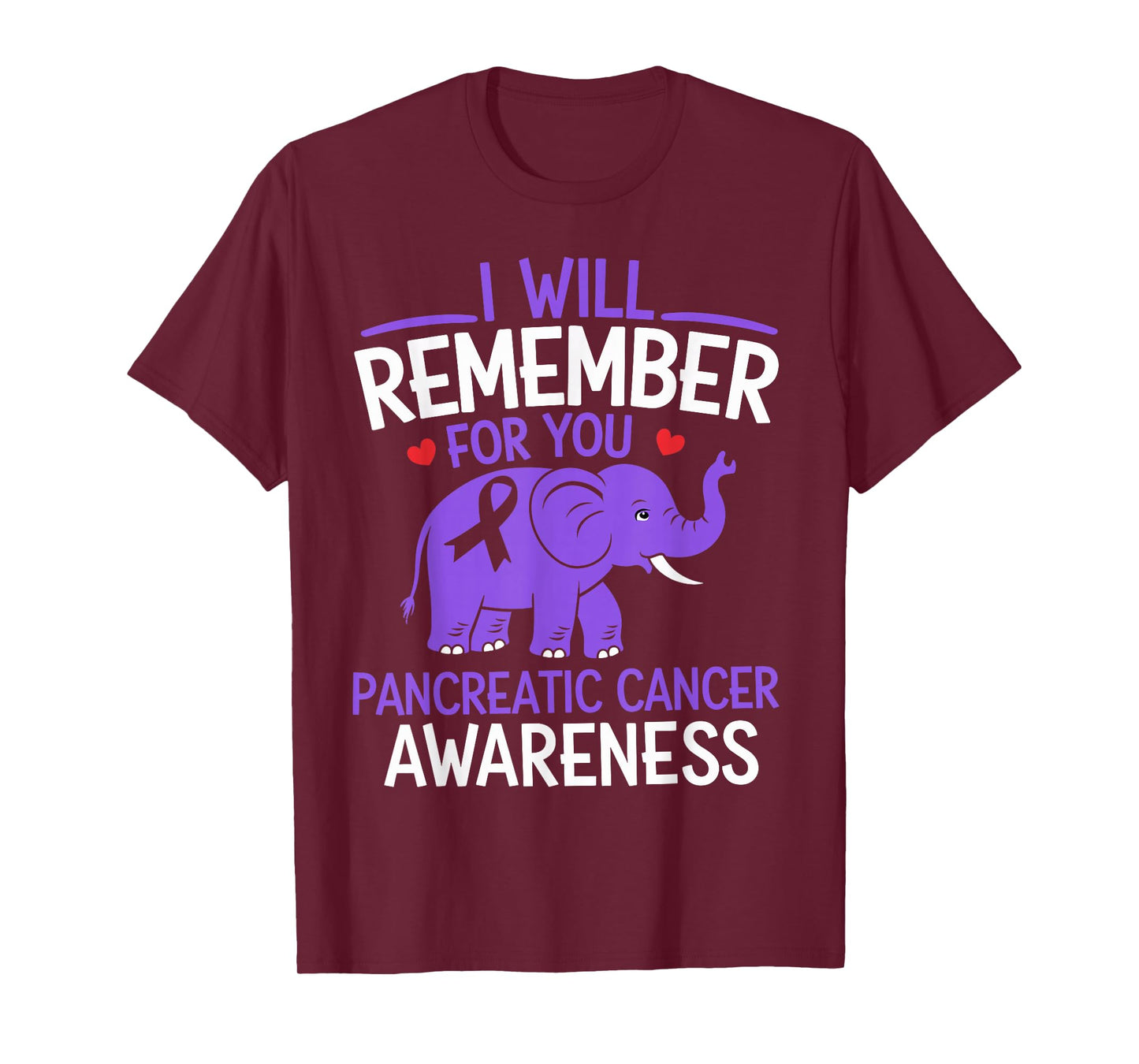 Pancreatic Cancer Awareness Elephant I Will Remember For You T-Shirt