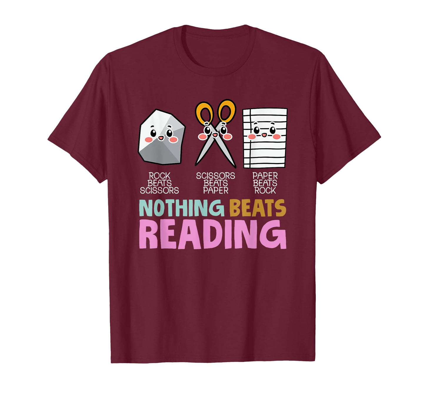 rock paper scissor nothing beats reading T-Shirt