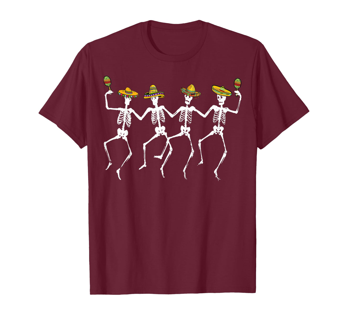Funny Dancing Skeletons Sombreros Maracas - Cinco de Mayo T-Shirt