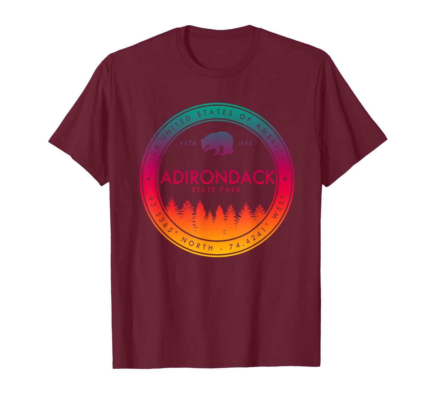 Adirondack State Park T Shirt Emblem Mountains New York T-Shirt