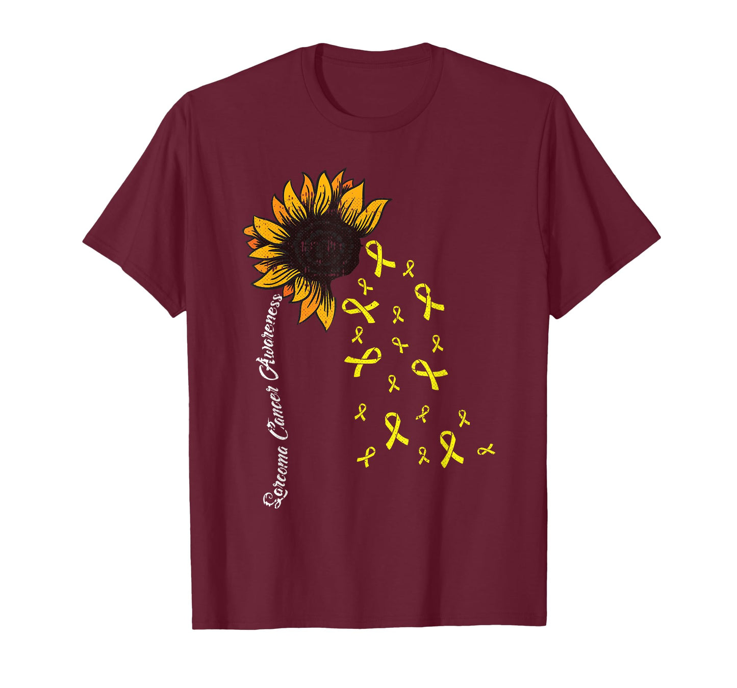 Sarcoma Cancer Awareness Yellow Ribbon Sunflower Warrior T-Shirt