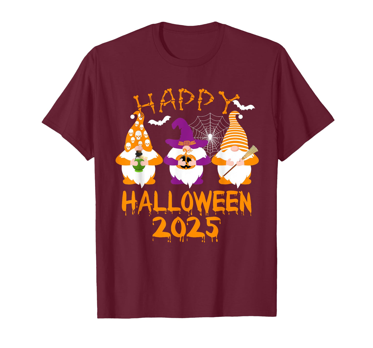 Happy Halloween 2025 Gnome Pumpkin Gnomes for Men Women Kids T-Shirt