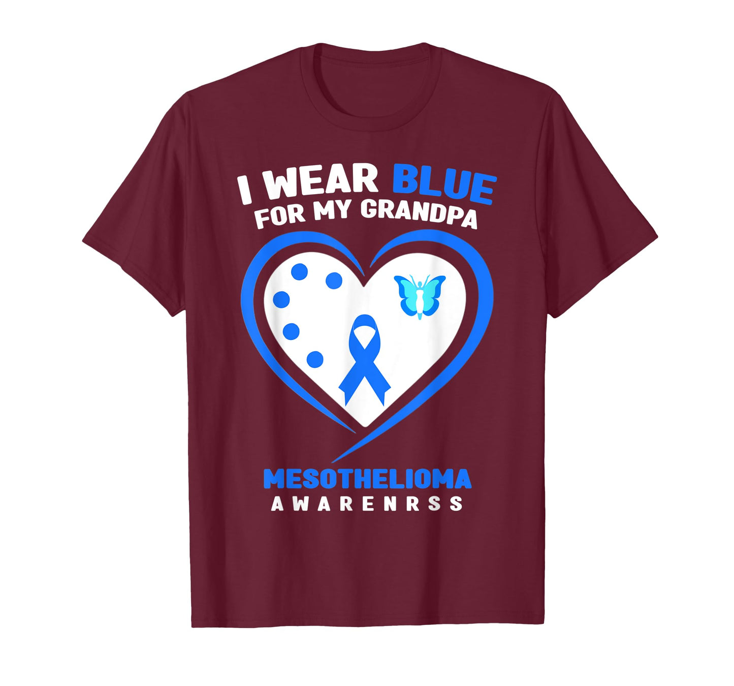 I Wear Blue For My Grandpa Mesothelioma Awareness T-Shirt