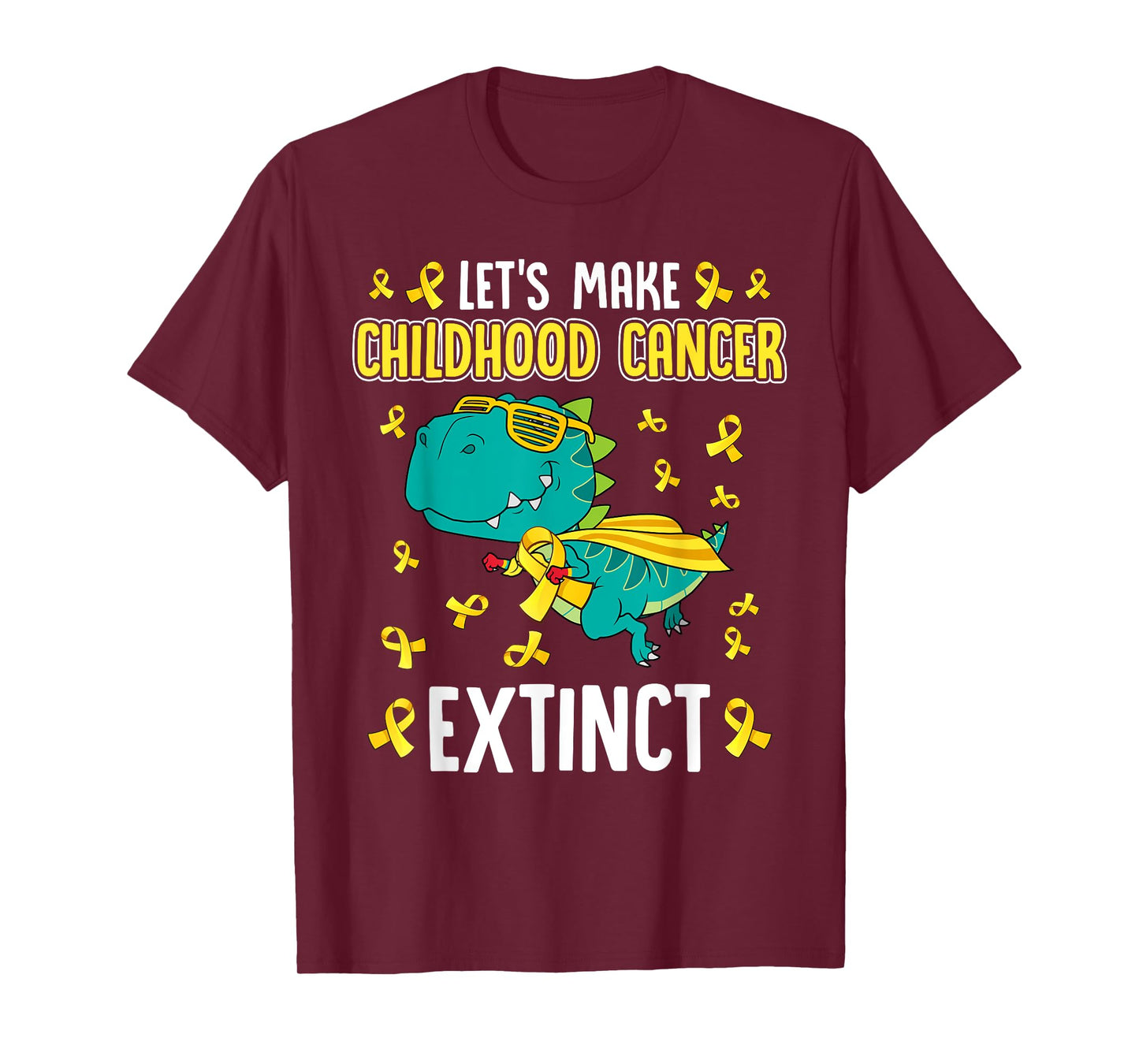 T-Rex Dinosaur Make Childhood Cancer Extinct Funny Awareness T-Shirt