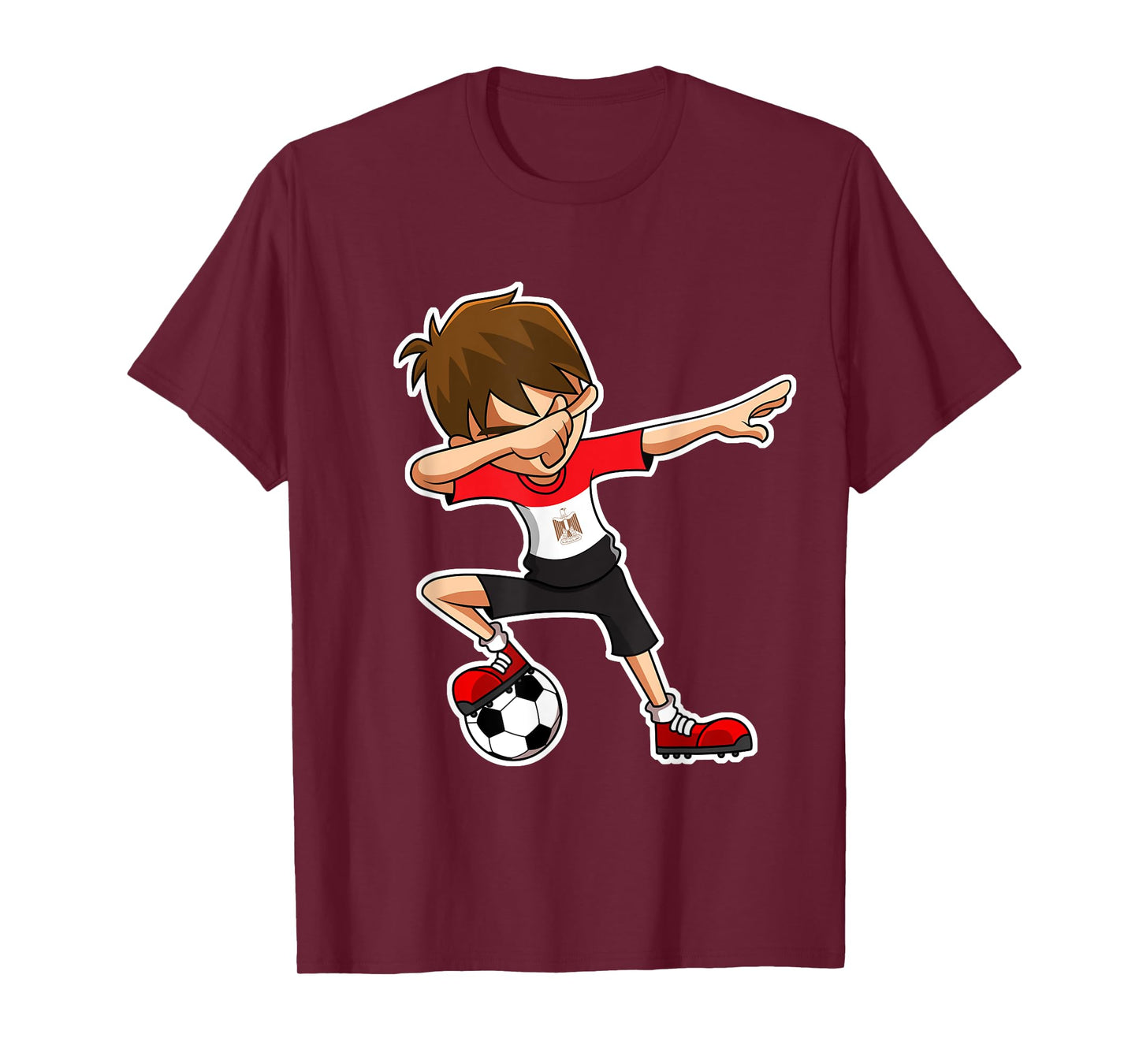 Dabbing Soccer Boy Egypt Jersey, Egyptian Kids Dab Gifts T-Shirt