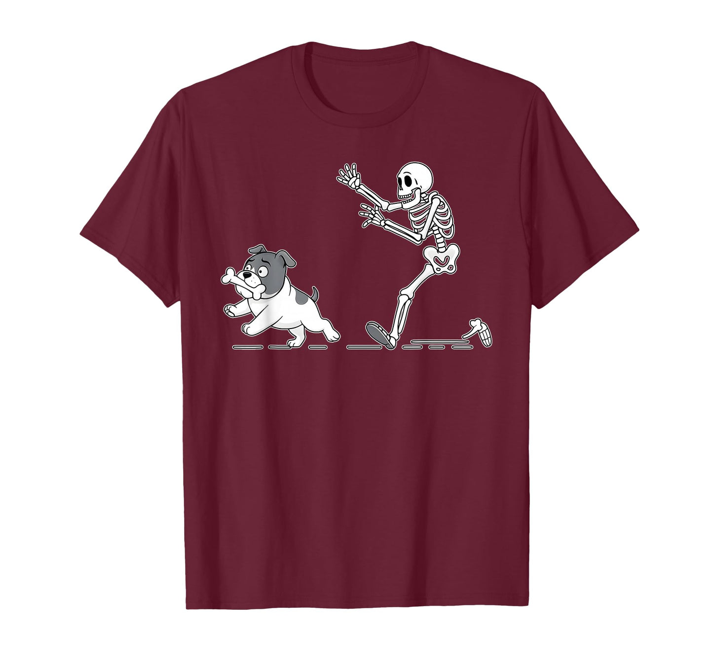 Halloween Dog Funny Skeleton, Skeleton Chasing Dog Men Women T-Shirt