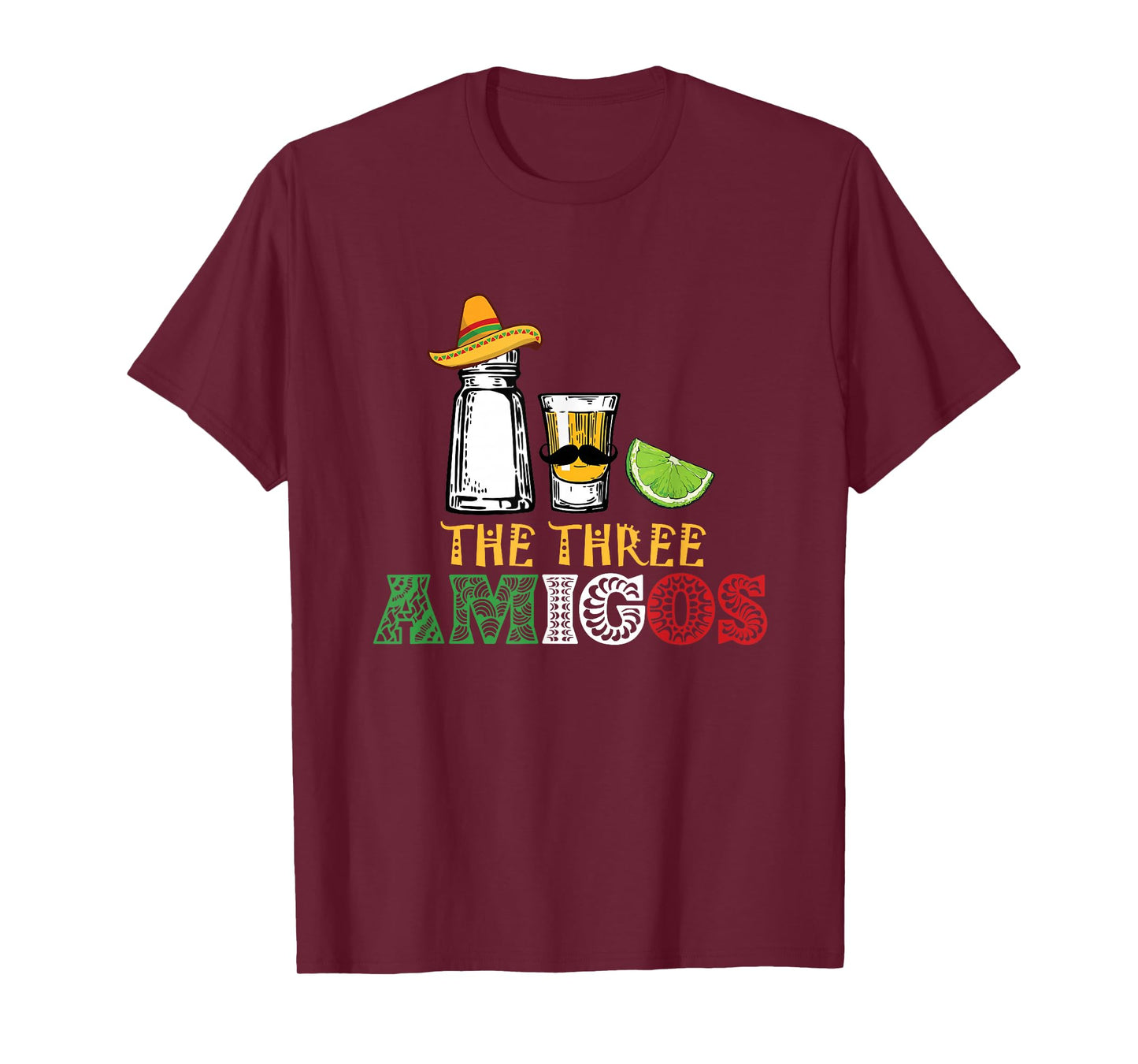 The 3 Three Amigos T-shirt - salt, tequila & lime T-Shirt