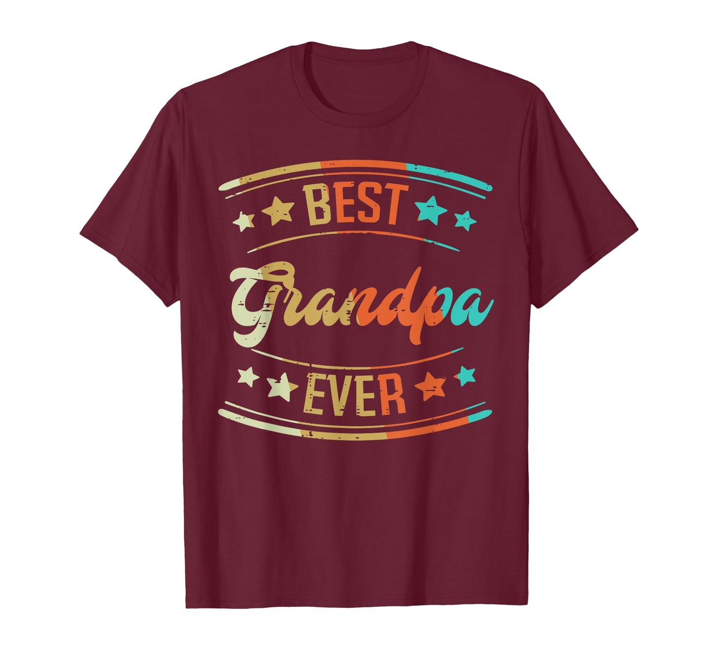 Best Grandpa Ever Retro Fathers Grandparents Day Papaw Men T-Shirt