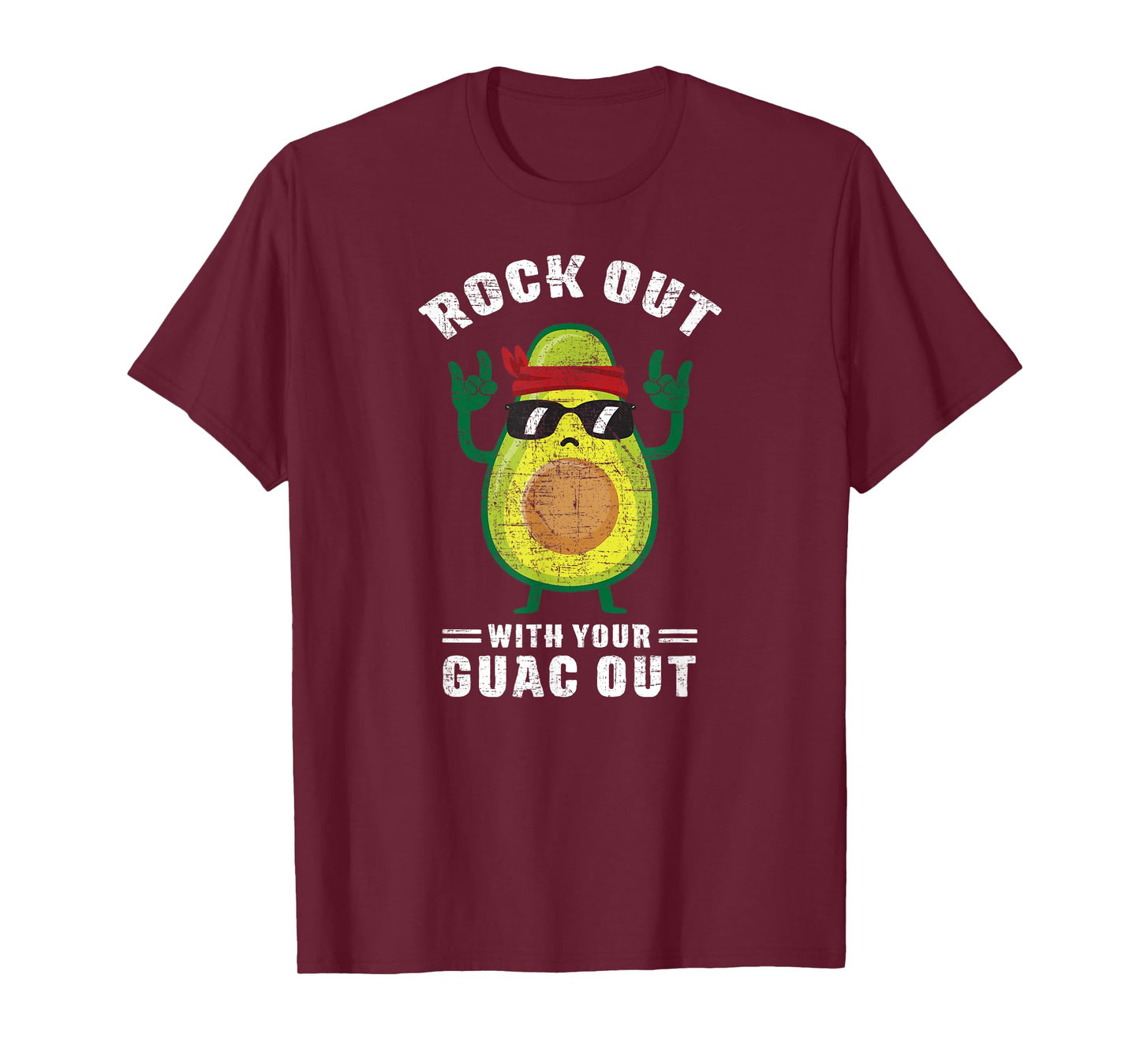 Rock Out With Your Guac Out Avocado Rock n Roll design T-Shirt