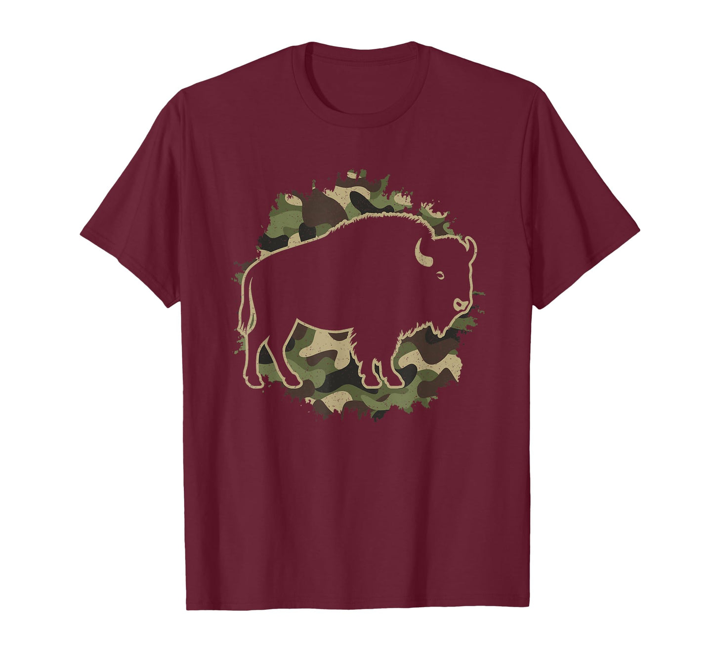 Bison Lover Buffalo Camouflage Camo Men Boys T-Shirt