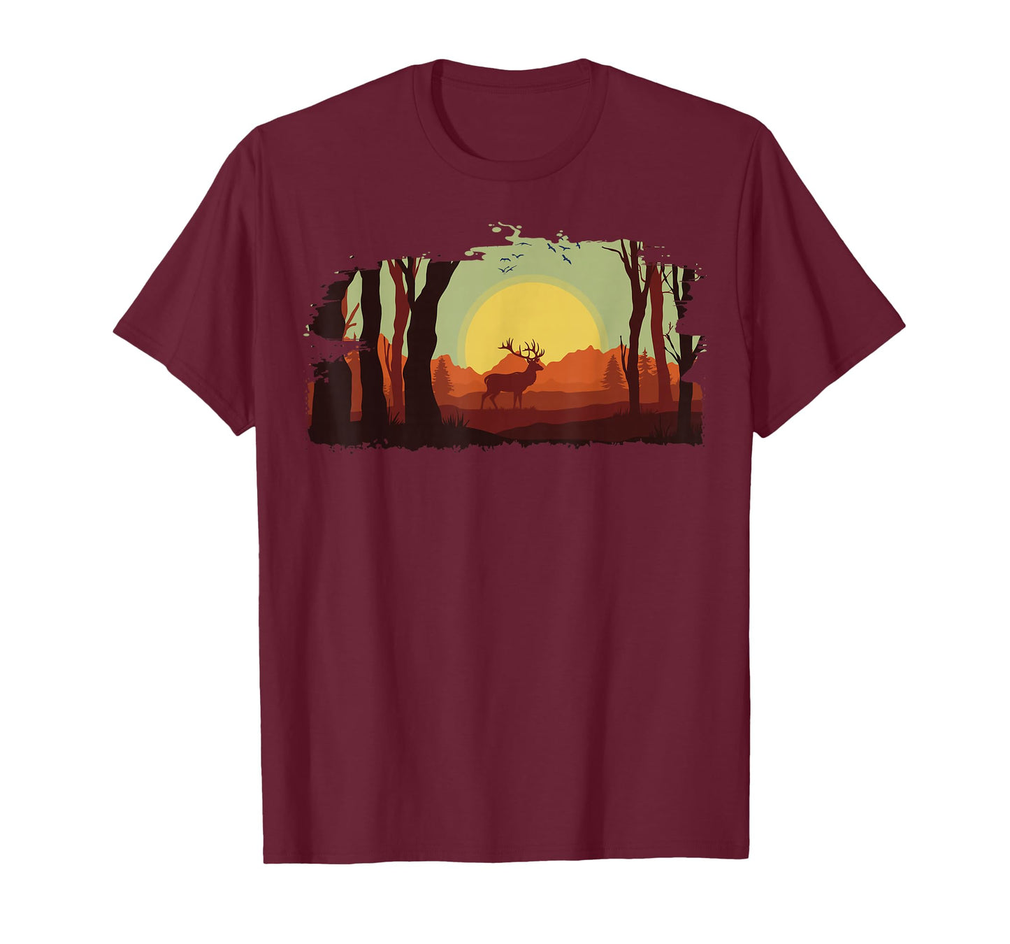 Timeless Mountain, Nature Trees and Forest with Deer T-Shirt