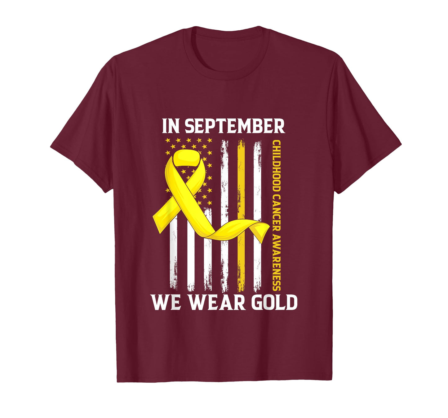 In September We Wear Gold Yellow Childhood Cancer Awareness T-Shirt