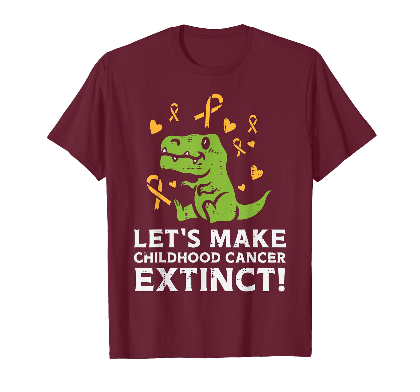 Trex Childhood Cancer Extinct Awareness Dinosaur Boys Kids T-Shirt