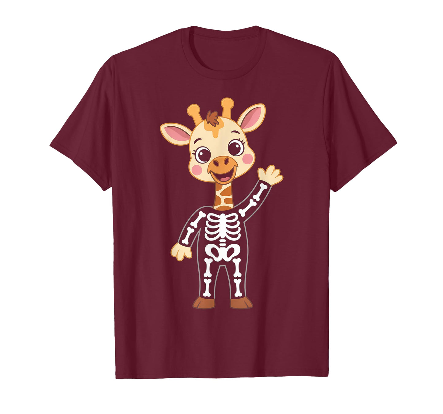 Cute Giraffe Skeleton Costume Kawaii Halloween T-Shirt