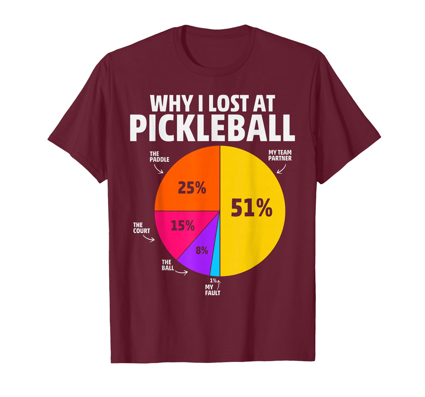 Why I Lose at Pickleball - Humorous Pickleball T-Shirt