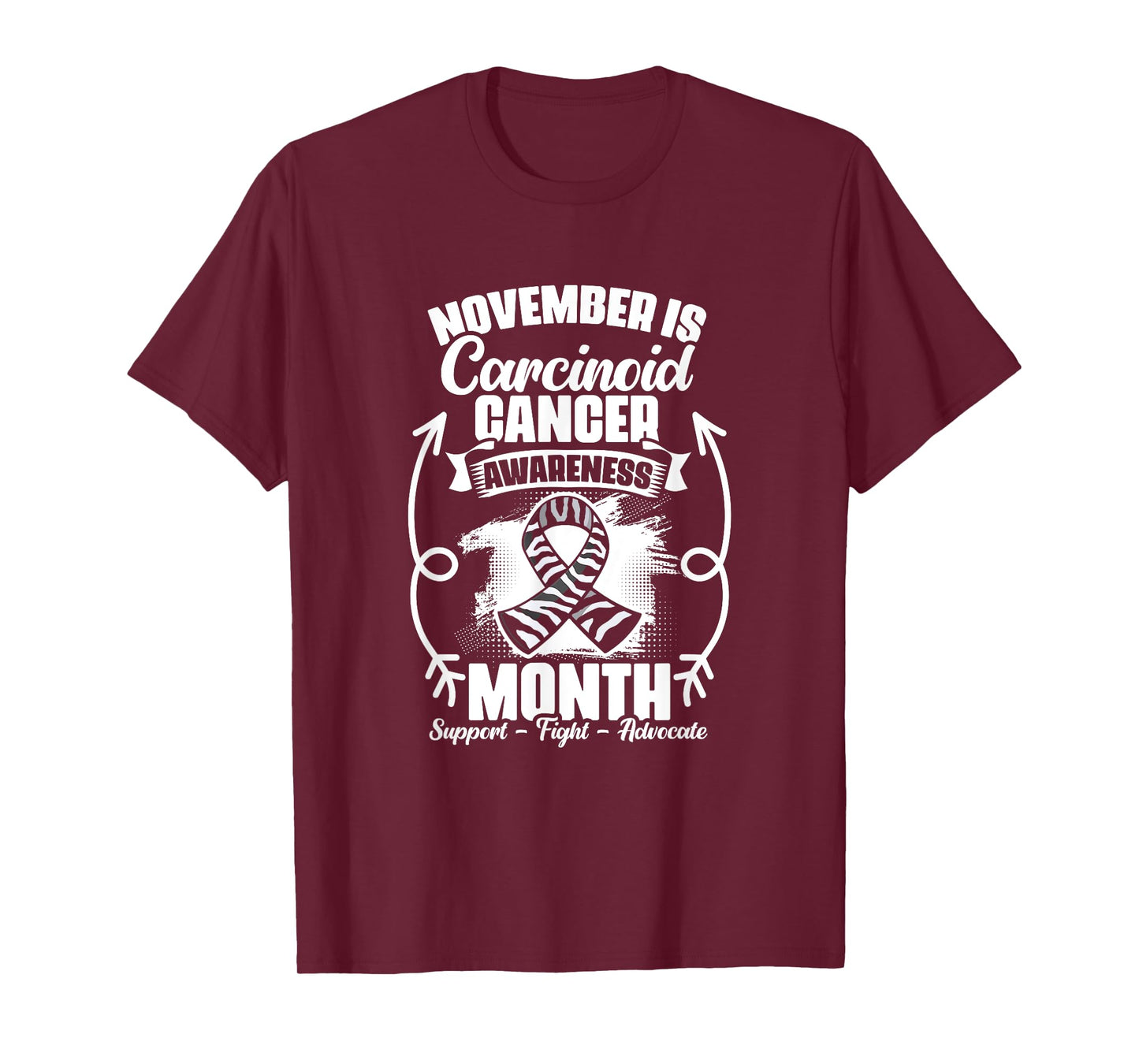 Zebra Ribbon November Carcinoid Cancer Awareness T-Shirt