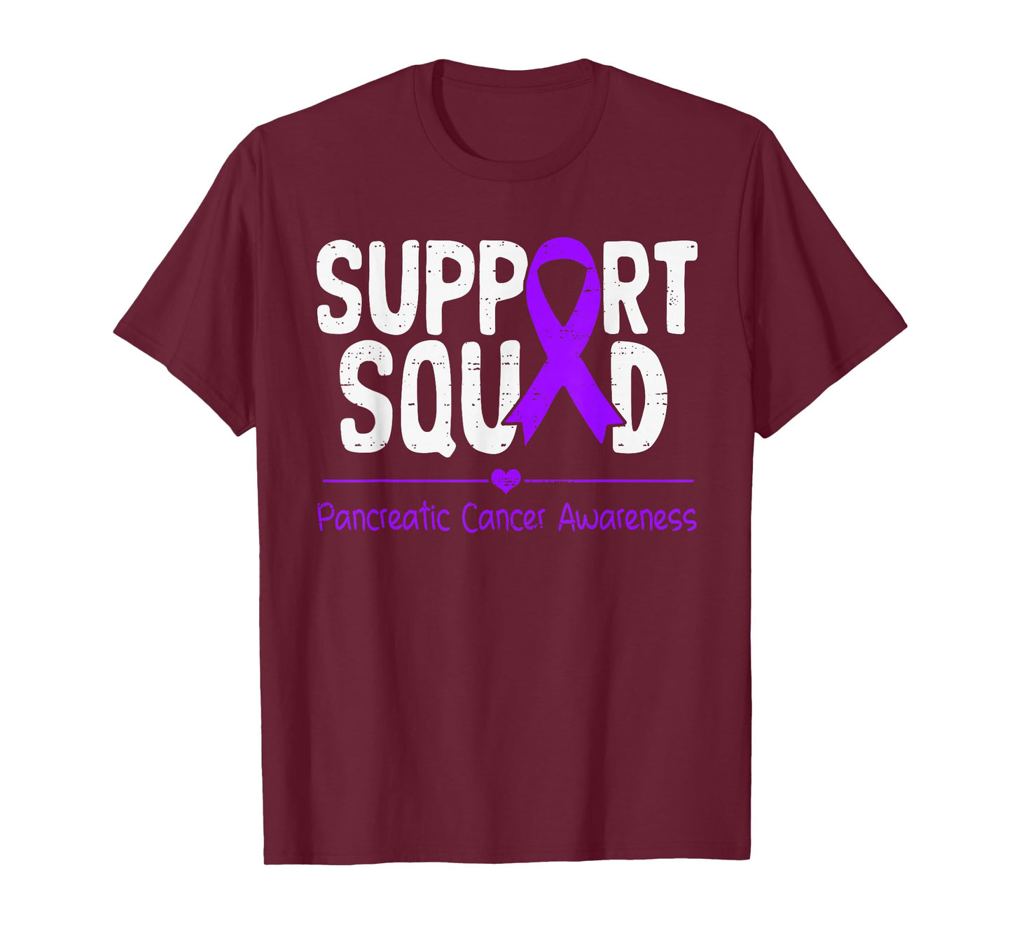 Support Pancreatic Cancer Awareness Ribbon Purple Adult Kids T-Shirt