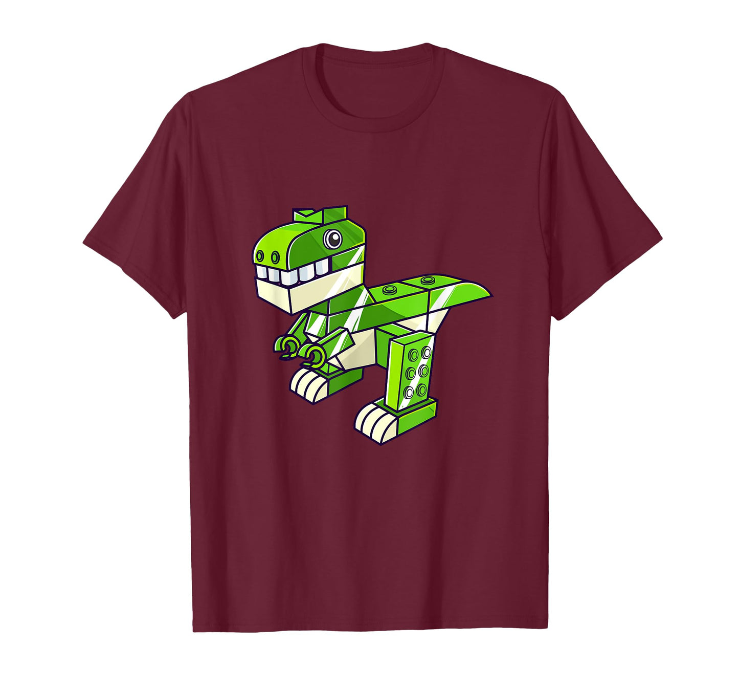 Dinosaur T Rex Master Builder Building Blocks Boys Kids T-Shirt