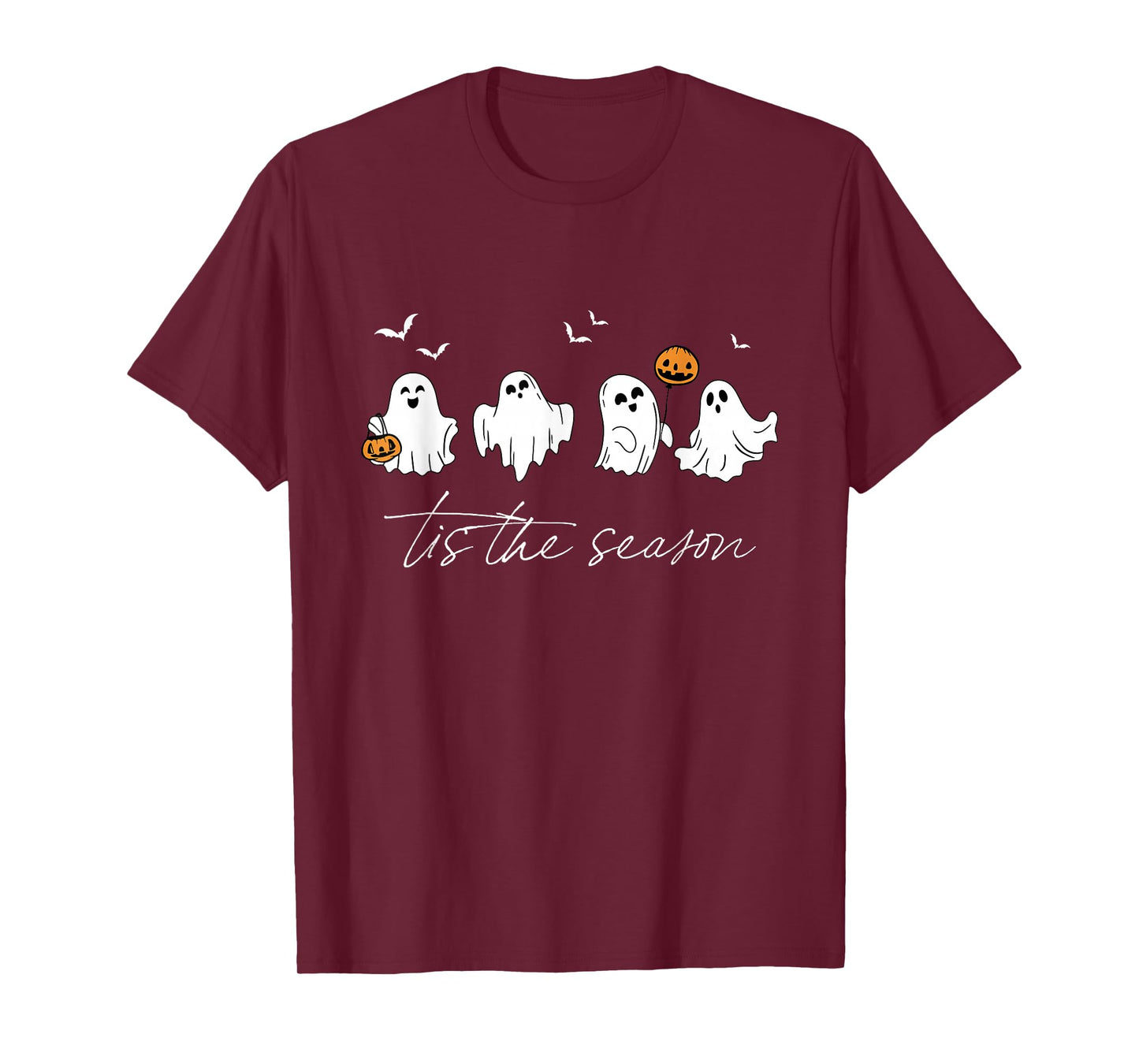 Retro Ghosts Tis The Season Halloween Pumpkin Trick Or Treat T-Shirt