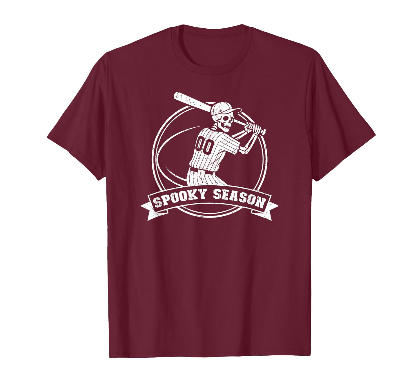 Spooky Season Baseball Player Skeleton Batter Halloween Fall T-Shirt