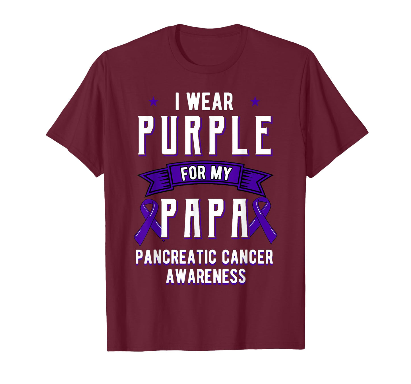 I Wear Purple For My Papa Pancreatic Cancer Dad T-Shirt