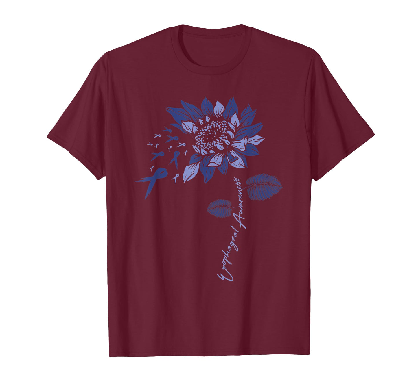 Sunflower Esophageal Cancer Awareness Ribbon Team Family T-Shirt