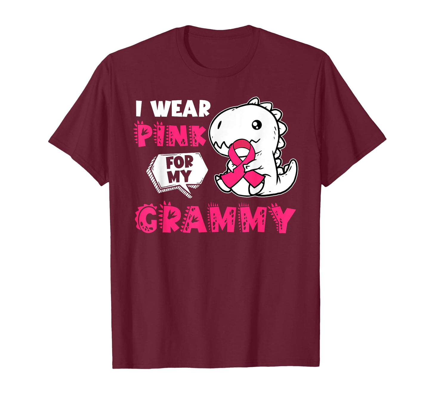 I Wear Pink For My Grammy Breast Cancer Awareness Dinosaur T-Shirt