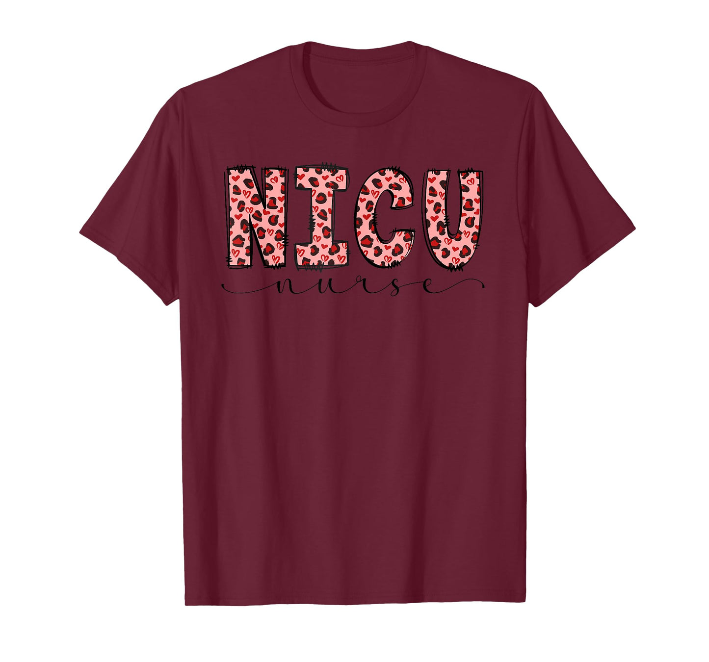 NICU Nurse Leopard Neonatal Intensive Care Unit Nursing T-Shirt