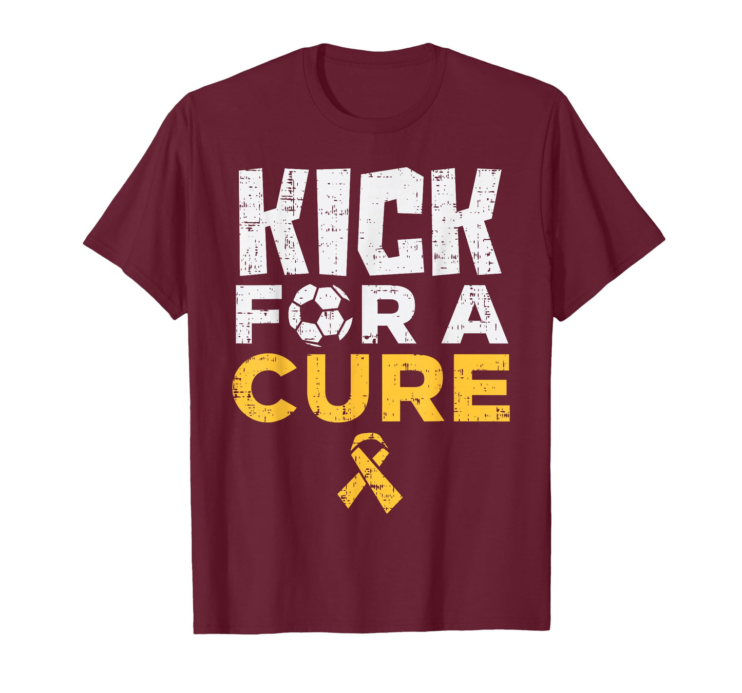 Kick For A Cure Soccer Childhood Cancer Awareness Football T-Shirt