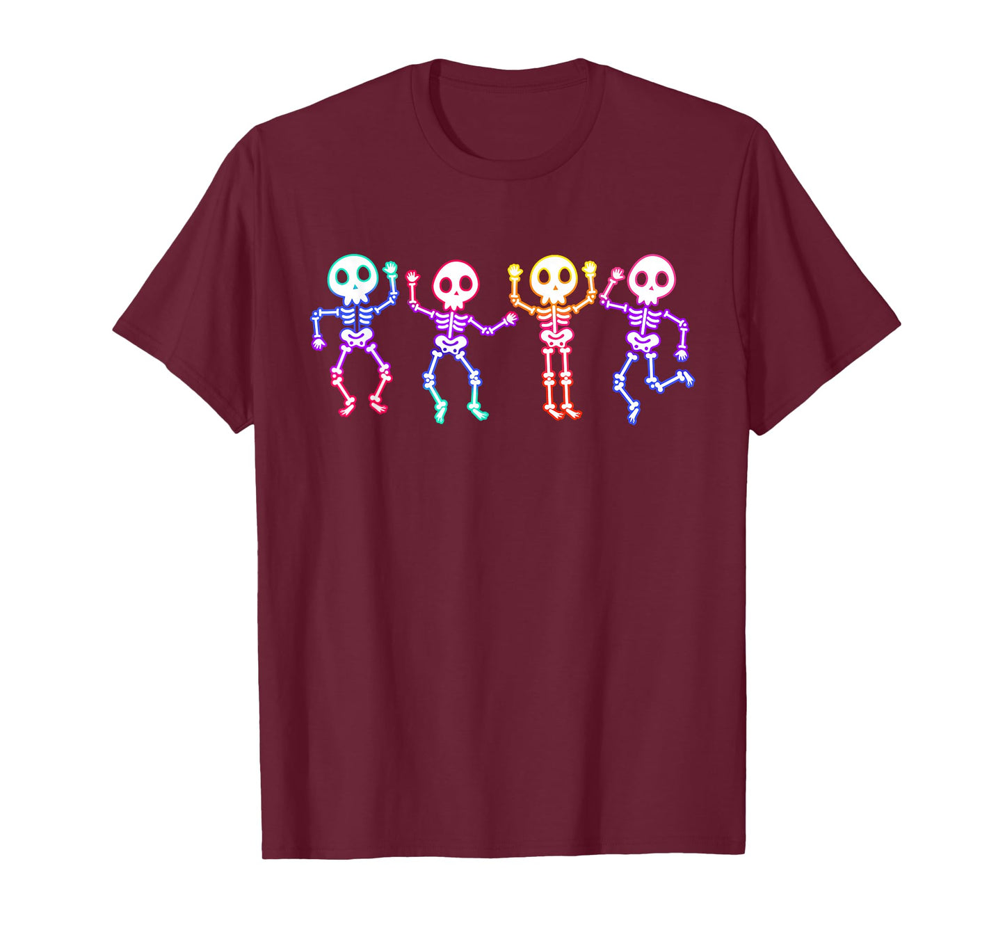 Funny Dancing Skeletons Ghost Glow in The Halloween Night T-Shirt