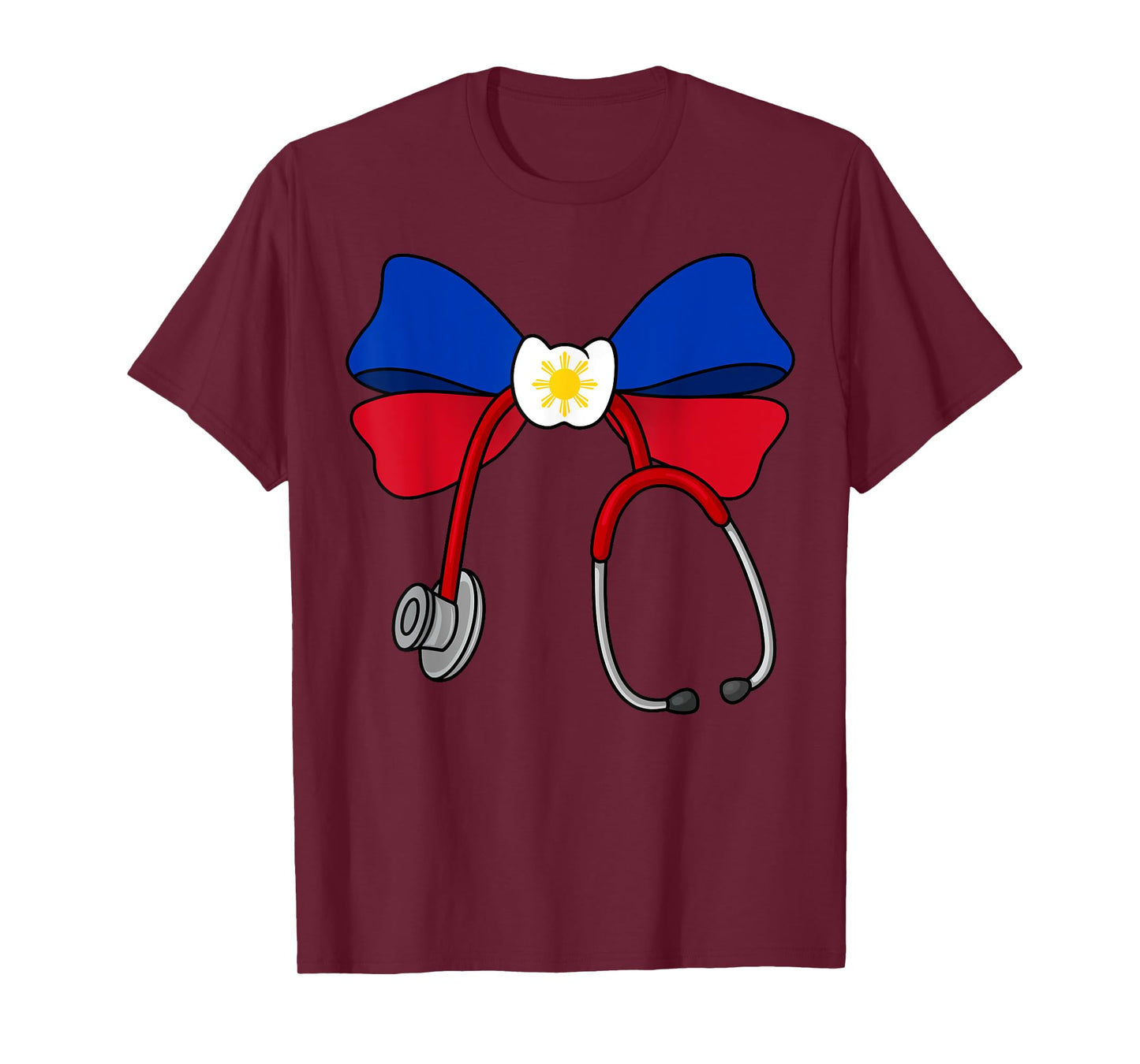 Filipina Coquette Nurse Bow Philippines Flag Pinay Nurse T-Shirt