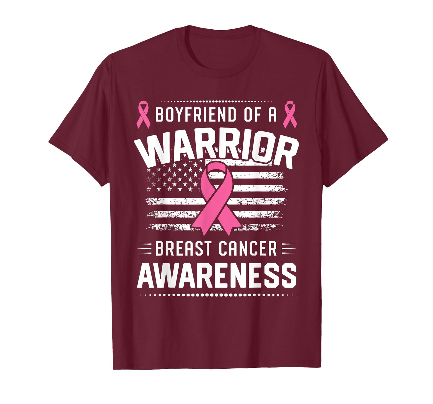 Boyfriend Of A Warrior Breast Cancer Awareness Boyfriend T-Shirt