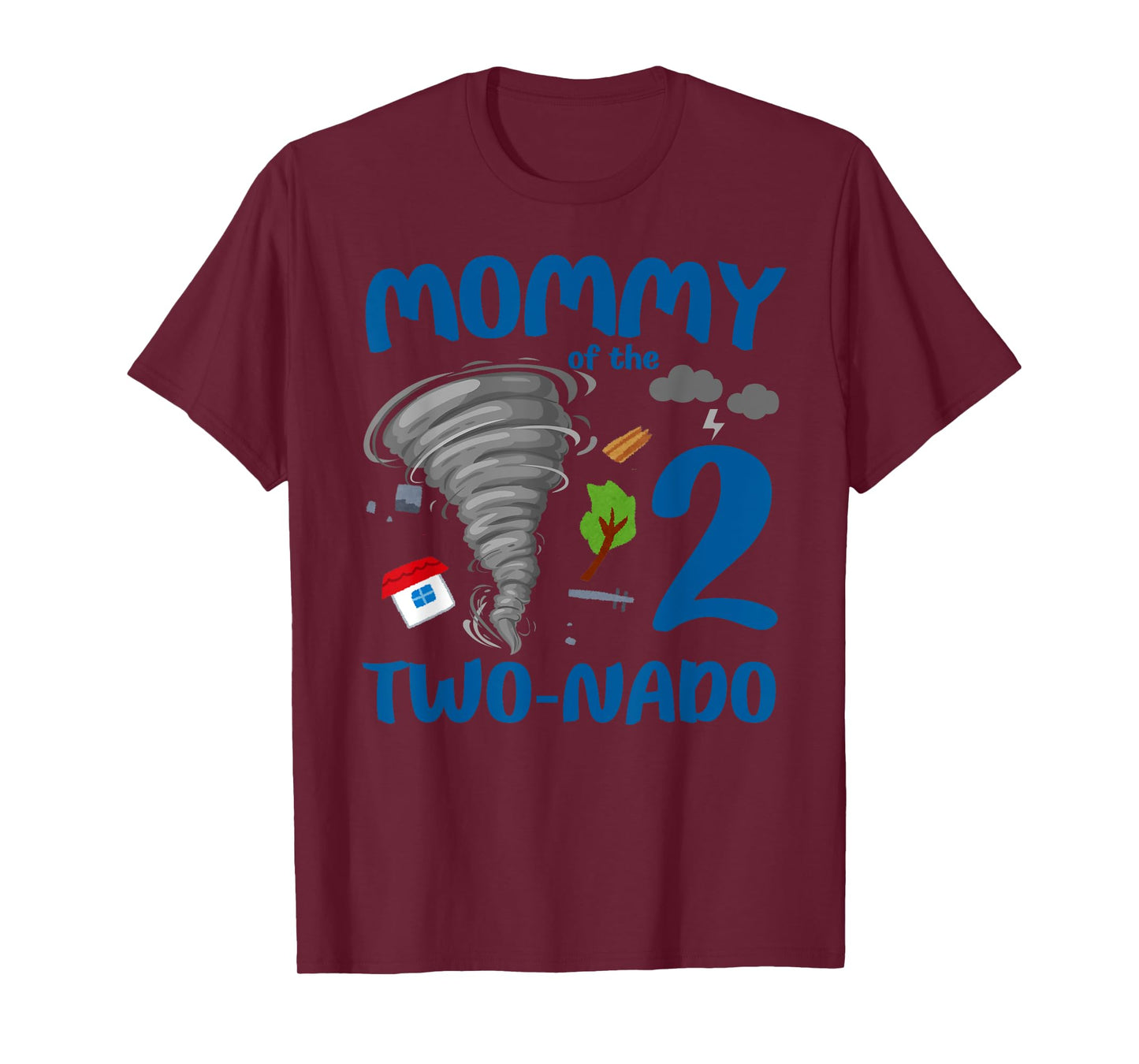 Mommy of the Two-nado Tornado Themed 2nd Birthday Boy Party T-Shirt