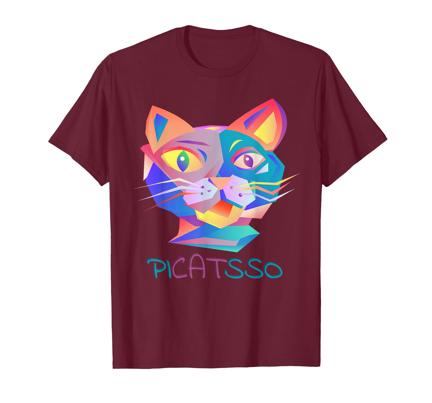BANANOLOGY Picasso Art Cat T-Shirt | Funny Abstract Cat T-Shirt