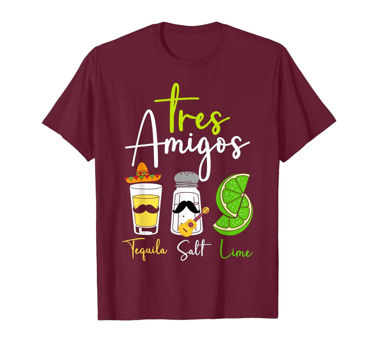 Tres Amigos Tequila Salt Lime Cinco de Mayo Tequila Lovers T-Shirt