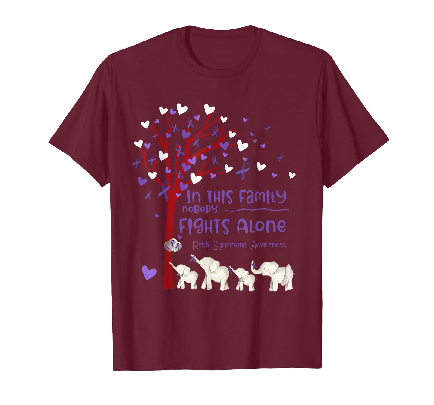 In This family Nobody Fights Alone Rett Syndrome Awareness T-Shirt