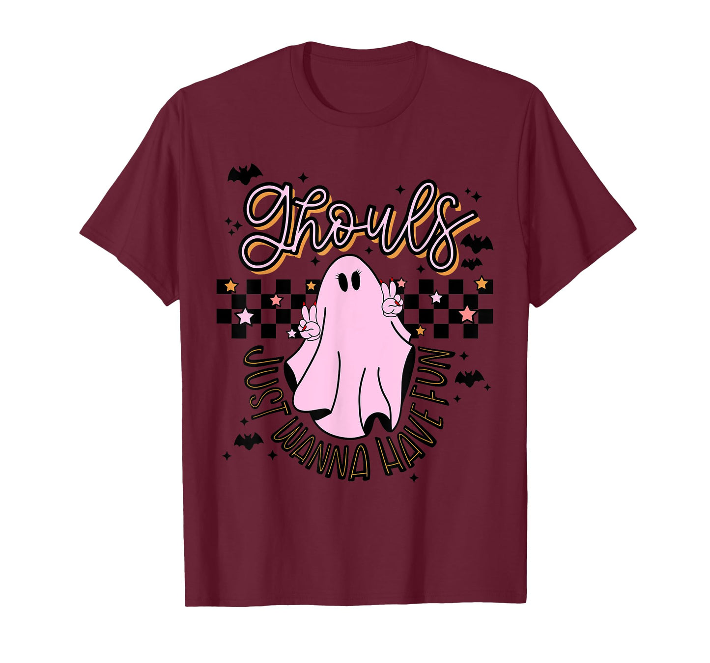 Ghouls just want to have fun, pink, peace sign, halloween T-Shirt